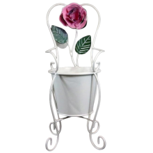 Kwietnik-Krzesło Prowansalski z Motywem Róży, Mały Rozmiar
