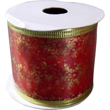 Czerwona wstążka świąteczna o szerokości 6cm i długości 270cm