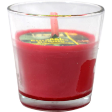 Czerwona świeca zapachowa z citronellą do użytku zewnętrznego