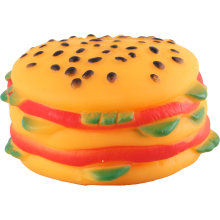 Kolorowy Gumowy Hamburger Piszczący do Aportu dla Psów Małych i Średnich Rozmiarów