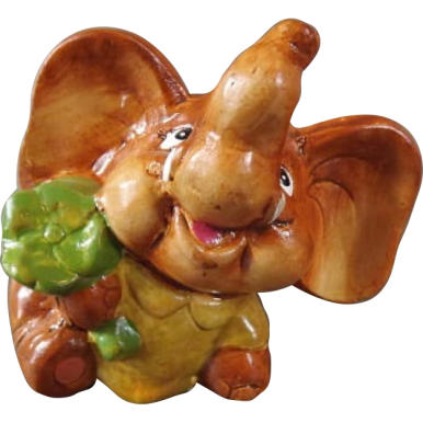 Brązowy słoń - figurka dekoracyjna, 9 cm