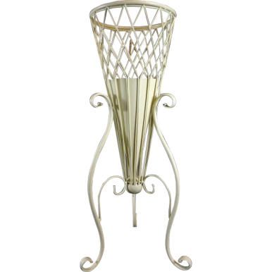 Stylowy Stojak na Parasole/Kwietnik w Stylu Prowansalskim z Metaloplastyki Kremowej
