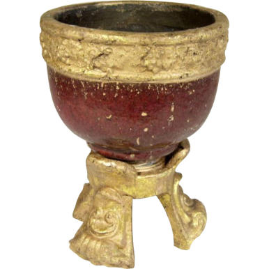 Duża Waza Bordowa ze Złotym Motywem i Ochronnymi Gumkami na Spodzie