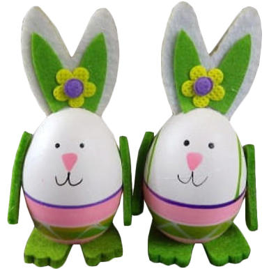 Dwupak Jajek-Zajączk&oacute;w Dekoracji Wielkanocnych Rozmiar 10x5.5cm
