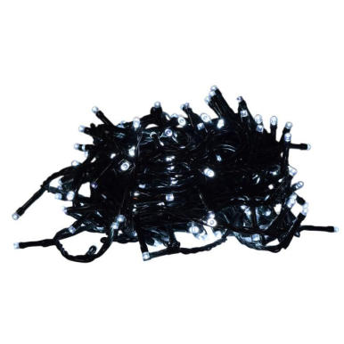 Wewnętrzne Lampki Choinkowe 100 LED, Kolor Zimny Biały, Sznur Czarny