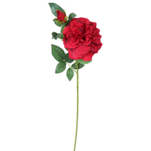 Róża Dekoracyjna Czerwona z Pąkiem - Wysokiej Jakości Ozdoba do Wnętrz i Ogrodów DYJM-004
