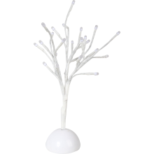 Drzewko bonsai z elastycznymi gałązkami i LED, białe, 40 cm, zasilane bateriami.