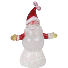 Podświetlana Figurka Mikołaja z LED, Biała, 12,5 cm, Zasilanie Bateryjne