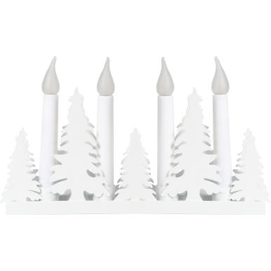 Świecznik adwentowy 3D w kształcie choinki zasilany bateryjnie - biały