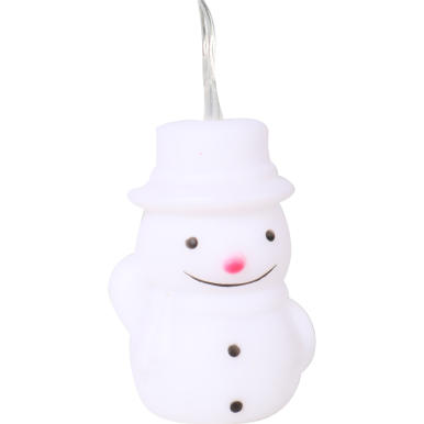 Świąteczne Lampki-Bałwanki LED na Sznurze, Zasilane Bateriami, 10 szt.