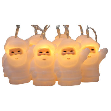 Lampki choinkowe 10 led Mikołaje na sznurze