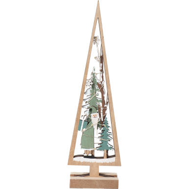 Drewniana choinka LED, 17xD66199-84