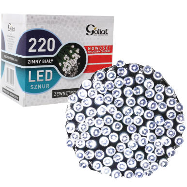 Komplet 220 lampek LED zewn, zimny biały
