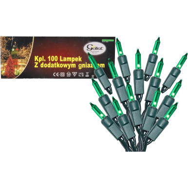 KPL. 100 LAMPEK tradycyjnych   Z DODATKOWYM GNIAZDEM zielone