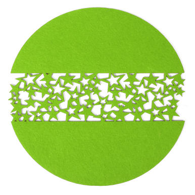 Serweta filcowa okrągła w gwiazdki w kolorze zielonym