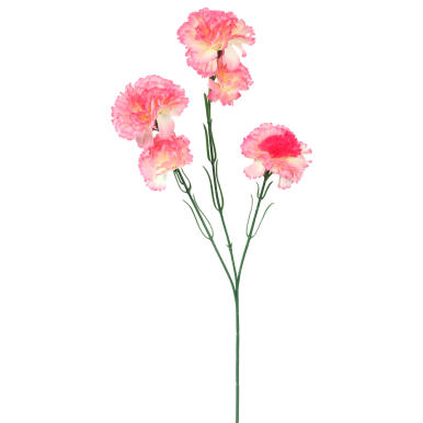 Goździki sztuczne - gałązka 5 sztuk, kolor łososiowy, długość 68 cm.