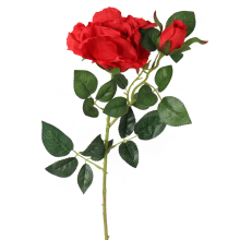 Gałązka róży z pąkiem w kolorze czerwonym 70 cm