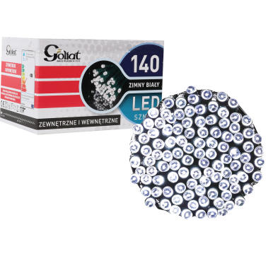 Lampki choinkowe 140 led zimny biały wewnętrzne  i zewnętrzne sznur