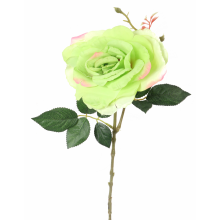Sztuczna Róża na Gałązce w Kolorze Zielonym - 70 cm