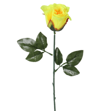 Sztuczna Róża w Pąku Żółta - 64 cm