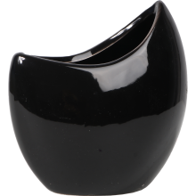 Wazon ceramiczny łódka w kolorze czarnym 10 cm