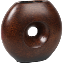 Wazon ceramiczny okrągły w kolorze brązowym 25x9x22 cm 