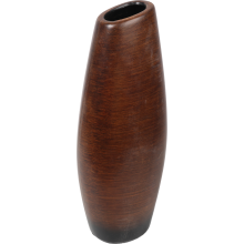 Wazon ceramiczny wysoki w kolorze brązowym 10x7x26 cm