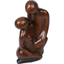 Figurka Ceramiczna 'Para Romantyczna' w Kolorze Brązowym z Gumkami Antypoślizgowymi