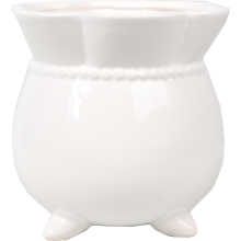 Osłonka ceramiczna wazonik w białym kolorze 11x11 cm