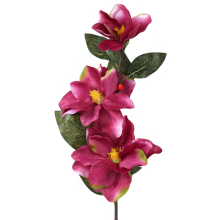Gałązka Sztucznych Magnolii Bordowych - 3 szt., Długość 78 cm