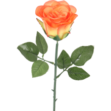 Sztuczna Róża w Pąku Koloru Pomarańczowego - 70 cm