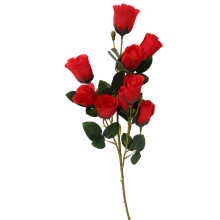 Gałązka Z 9 Czerwonymi Różami w Pąkach - Kwiat Sztuczny 68 cm
