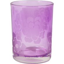 Świecznik szklany fioletowy 7,5x10 cm