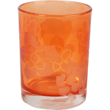 Świecznik szklany pomarańczowy 7,5x10 cm