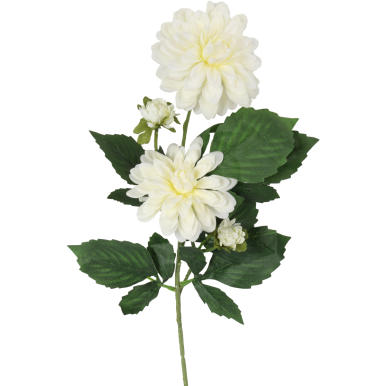 Biała Sztuczna Gałązka z 5 Daliami o Długości 78cm