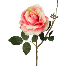 Gałązka róży z pąkiem w kolorze łososiowym 68 cm