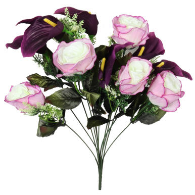 Bukiet, 12 r&oacute;ż z lotosami, B12RL-50R