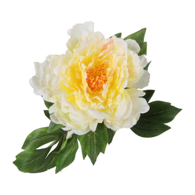 Piwonia Pojedyncza Żółta - Sztuczny Kwiat o Długości 74cm