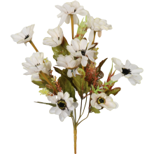 Bukiecik 12 margaretek w kolorze białym z dodatkami