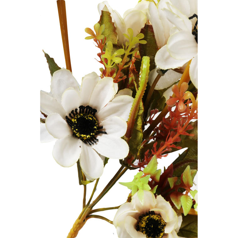 Bukiecik 12 margaretek w kolorze białym z dodatkami