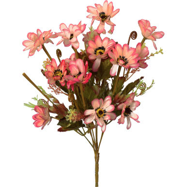 Bukiecik 12 margaretek w kolorze łososiowym z dodatkami