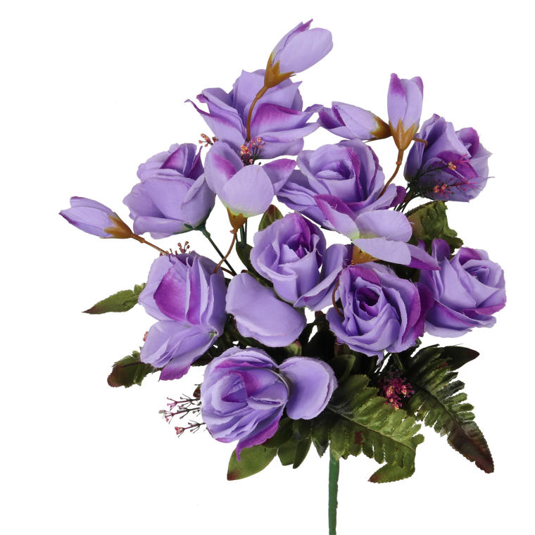 Bukiet 9 róż ze zwisającymi pąkami w kolorze fioletowym