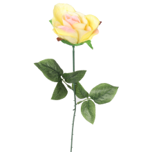 Róża sztuczna pojedynka w kolorze żółto-różowym 68 cm