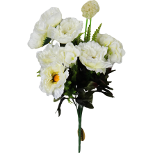 Biały Bukiet Hortensji, Anemon i Czosnku - Mix 12 Kwiatów