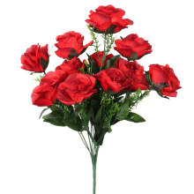 Bukiet 12 Czerwonych Róż z Dodatkami o Wielkości 49 cm.