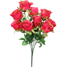 Bukiet 9 róż w odcieniu różowym o wielkości 54 cm