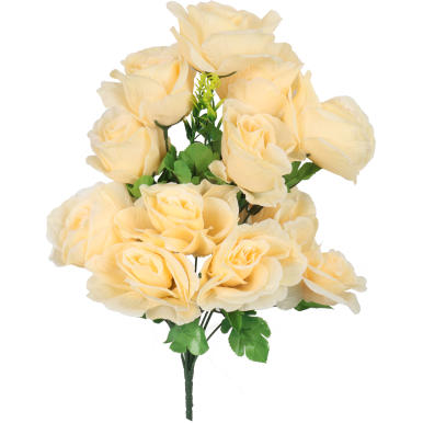 Bukiet 12 rozwiniętych róż w kolorze kremowym