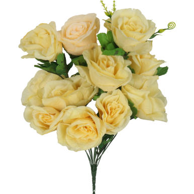Bukiet 10 róż rozwiniętych w kolorze żółtym