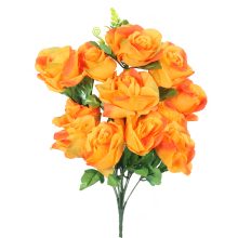 Bukiet 12 rozwiniętych róż w kolorze pomarańczowym