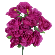 Bukiet 12 rozwiniętych róż w kolorze fioletowym